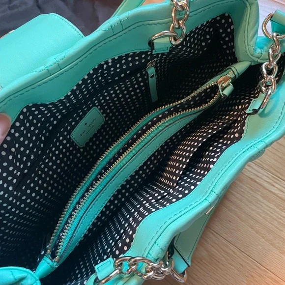 Kate Spade Quilted Turquoise Shoulder Bag & Dust Bag
